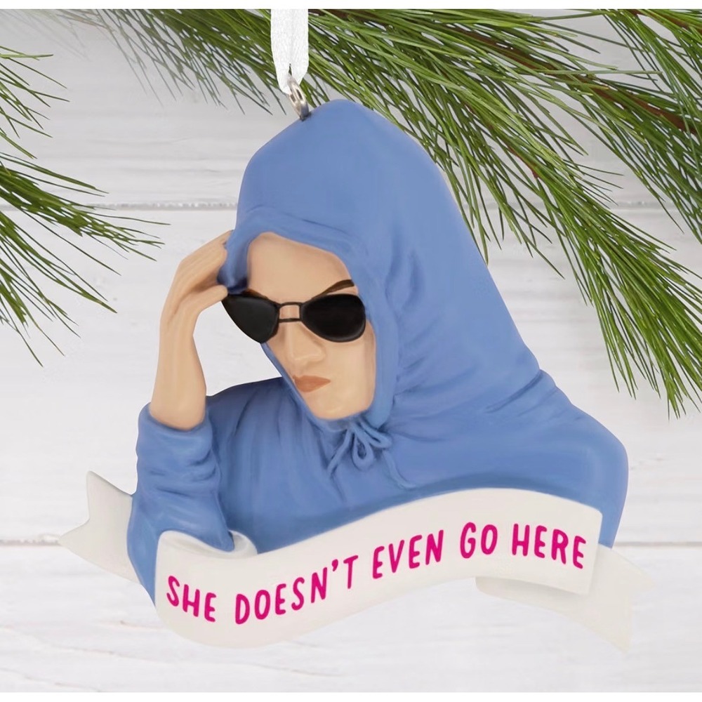 Hallmark Mean Girls Damian She Doesn't Even Go Here Christmas Ornament Blue 3"